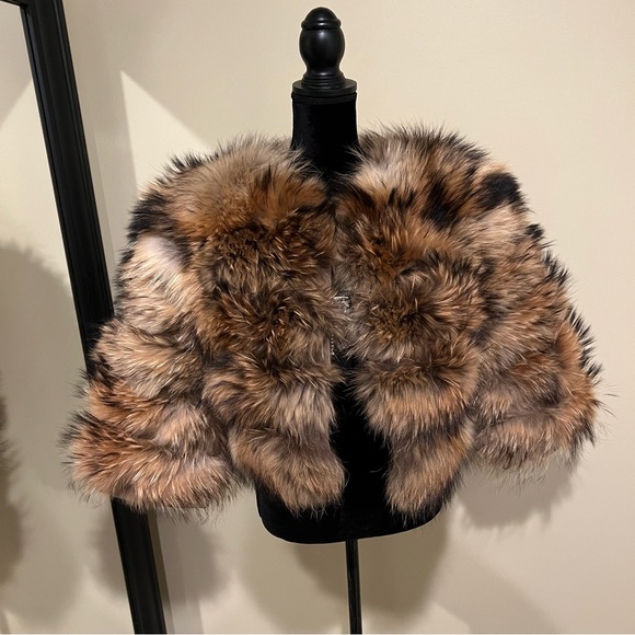 Genuine Raccoon Vest Jacket Crop Jacket Puffer Bomber Fur Coat Trench Long Sleev - Picture 4 of 15